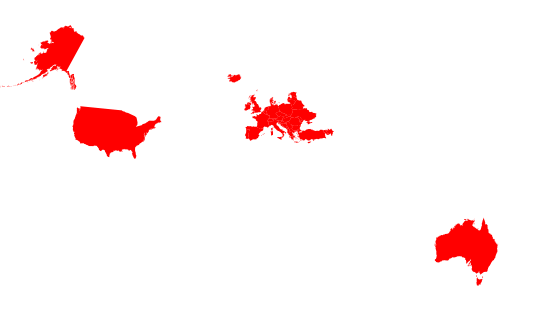 Hiscox Map - US, UK, Europe, Australia