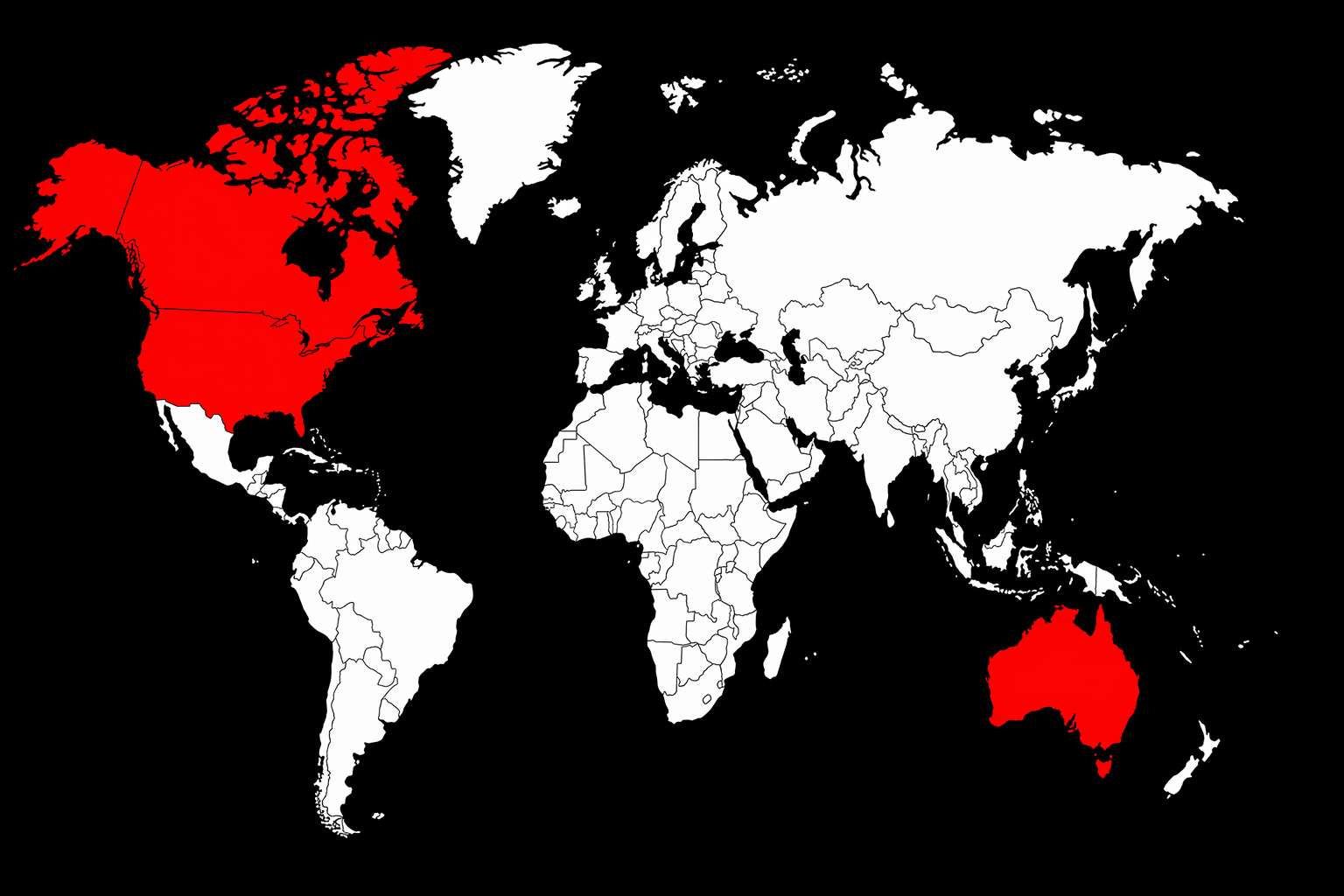 US, Canada, and Australia