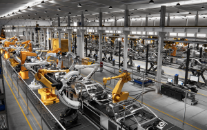 cars on production line